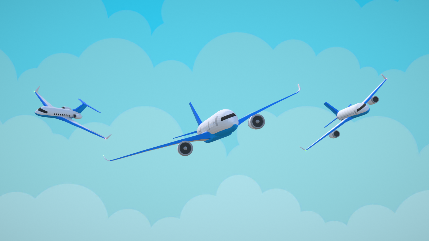 Low Poly Aircraft Trio